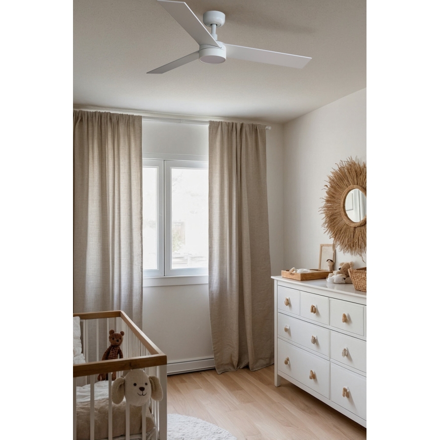 FARO 34295-1TW - LED Prigušivi plafonski ventilator RUDDER S LED/18W/230V 2700/4000/6500K pr. 106 cm bela + Daljinski upravljač