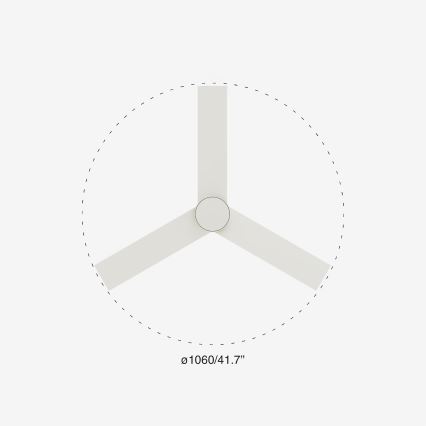 FARO 34295-1TW - LED Prigušivi plafonski ventilator RUDDER S LED/18W/230V 2700/4000/6500K pr. 106 cm bela + Daljinski upravljač