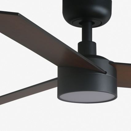 FARO 34296-1TW - LED Prigušivi plafonski ventilator RUDDER S LED/18W/230V 2700/4000/6500K pr. 106 cm crno + Daljinski upravljač