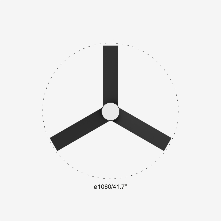 FARO 34296-1TW - LED Prigušivi plafonski ventilator RUDDER S LED/18W/230V 2700/4000/6500K pr. 106 cm crno + Daljinski upravljač