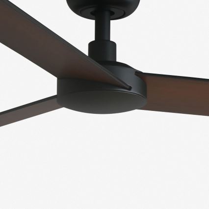 FARO 34296WT - Plafonski ventilator RUDDER S crno/braon pr. 106 cm Wi-Fi Tuya + Daljinski upravljač