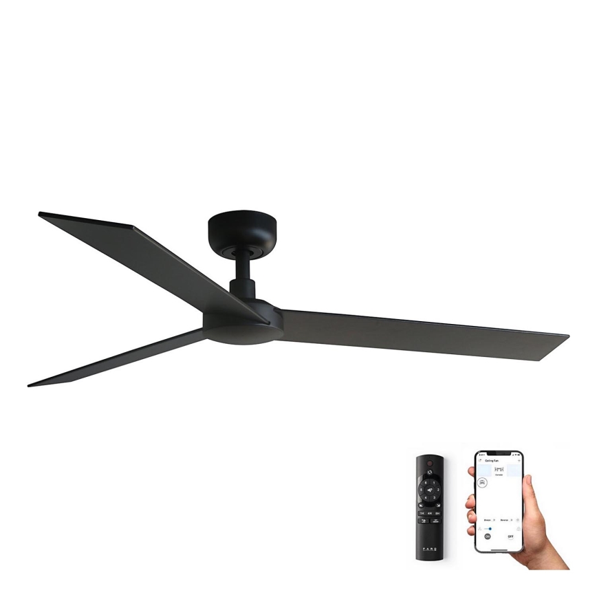 FARO 34298WP - Plafonski ventilator RUDDER L crno pr. 132 cm SMART + Daljinski upravljač