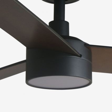 FARO 34298WT-1TW - LED Prigušivi plafonski ventilator RUDDER L LED/18W/230V 2700/4350/6000K crno pr. 132 cm Wi-Fi Tuya + Daljinski upravljač