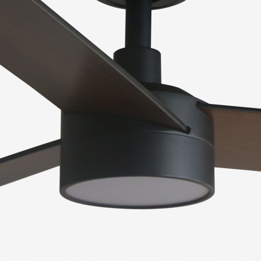 FARO 34298WT-1TW - LED Prigušivi plafonski ventilator RUDDER L LED/18W/230V 2700/4350/6000K crno pr. 132 cm Wi-Fi Tuya + Daljinski upravljač