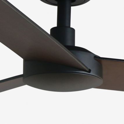 FARO 34298WT - Stropni ventilator RUDDER L crna/wenge preč. 132 cm Wi-Fi Tuya + daljinski upravljač