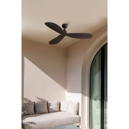 FARO 34301 - Plafonski ventilator PALMA, braon, prečnik 129 cm, IP44 + daljinski upravljač