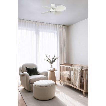 FARO 34315 - LED Prigušivi plafonski ventilator KLOVER S LED/20W/230V 2700/4000/6500K bela pr. 80 cm + Daljinski upravljač