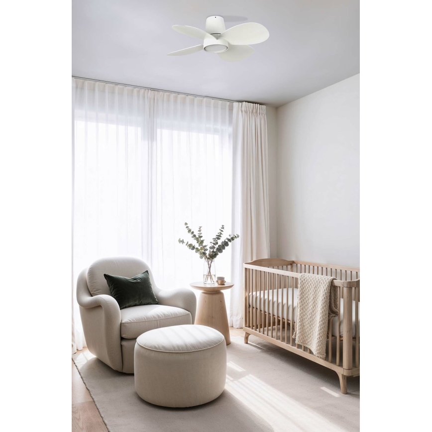 FARO 34315 - LED Prigušivi plafonski ventilator KLOVER S LED/20W/230V 2700/4000/6500K bela pr. 80 cm + Daljinski upravljač