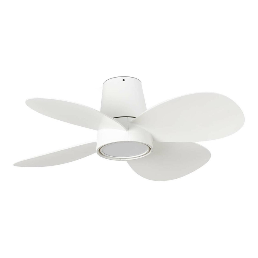 FARO 34315WT - LED Prigušivi plafonski ventilator KLOVER TUB S LED/20W/230V 2700/4000/6500K bela pr. 80 cm Wi-Fi Tuya + Daljinski upravljač