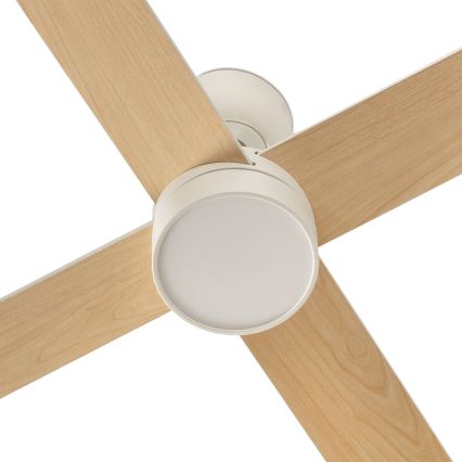 FARO 34355-1TW - LED Prigušivi plafonski ventilator RUDDER L LED/20W/230V bela/bež pr. 132 cm + Daljinski upravljač