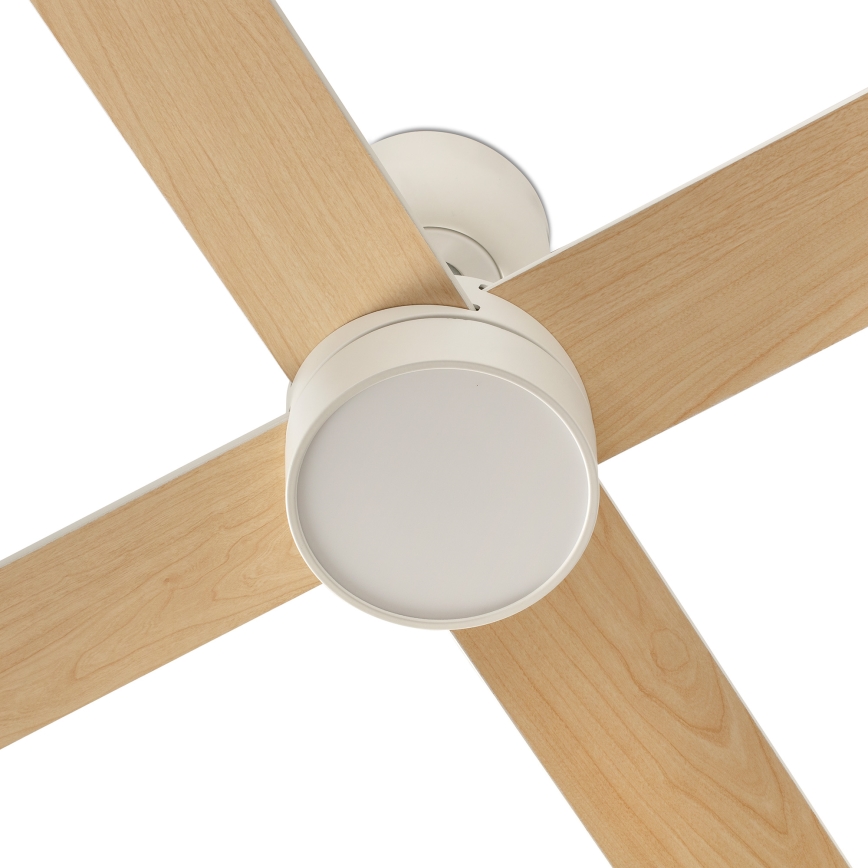 FARO 34355-1TW - LED Prigušivi plafonski ventilator RUDDER L LED/20W/230V bela/bež pr. 132 cm + Daljinski upravljač