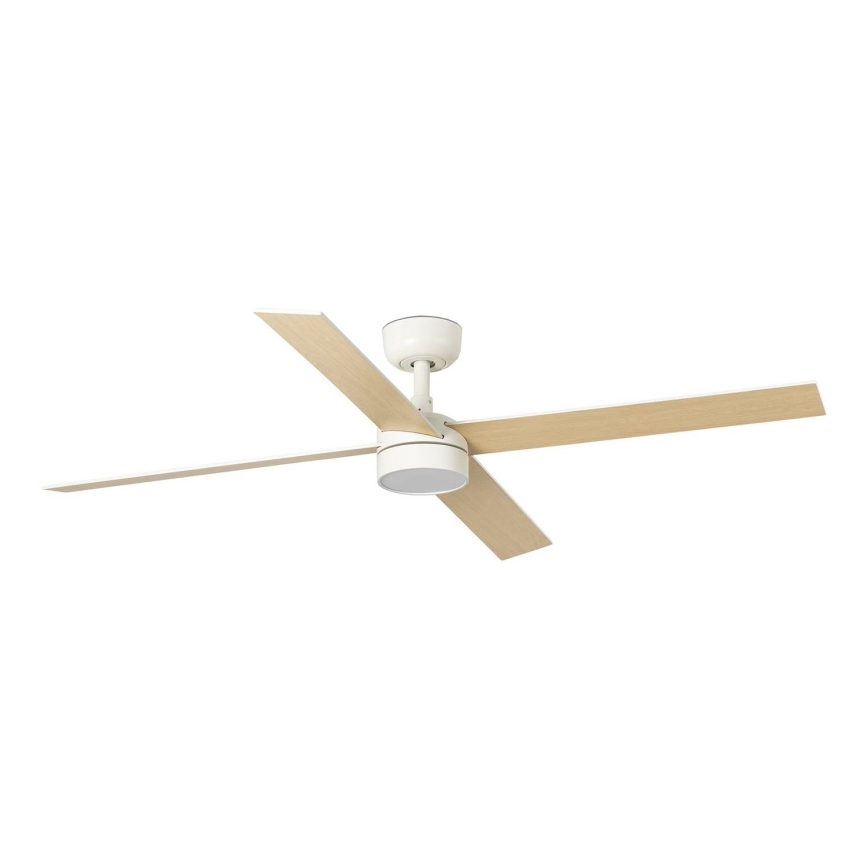 FARO 34355-1TW - LED Prigušivi plafonski ventilator RUDDER L LED/20W/230V bela/bež pr. 132 cm + Daljinski upravljač