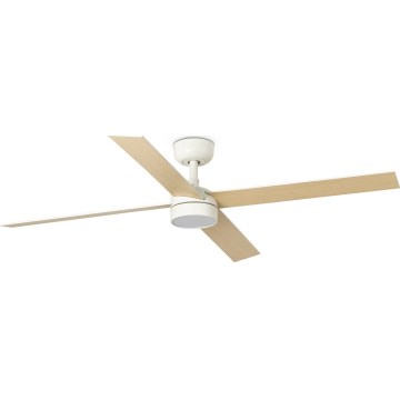FARO 34355WT-1TW - LED plafonski ventilator RUDDER L, prigušiva, LED/18W/230V 2700/4350/6000K bela/bež prečnik 132 cm Wi‑Fi Tuya + daljinski upravljač