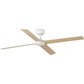 FARO 34355WT - Plafonski ventilator RUDDER L bela/bež pr. 132 cm Wi-Fi Tuya + Daljinski upravljač