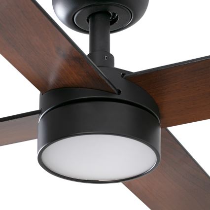 FARO 34356WT-1TW - LED Prigušivi plafonski ventilator RUDDER L LED/18W/230V 2700/4350/6000K braon/crno pr. 132 cm Wi-Fi Tuya + Daljinski upravljač