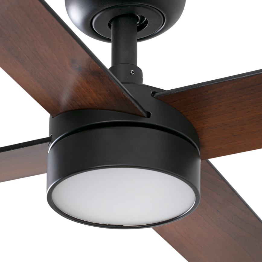 FARO 34356WT-1TW - LED Prigušivi plafonski ventilator RUDDER L LED/18W/230V 2700/4350/6000K braon/crno pr. 132 cm Wi-Fi Tuya + Daljinski upravljač