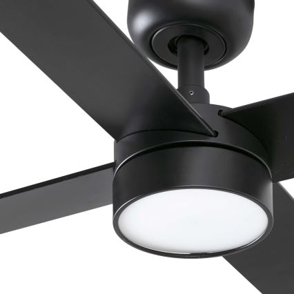 FARO 34356WT-1TW - LED Prigušivi plafonski ventilator RUDDER L LED/18W/230V 2700/4350/6000K braon/crno pr. 132 cm Wi-Fi Tuya + Daljinski upravljač