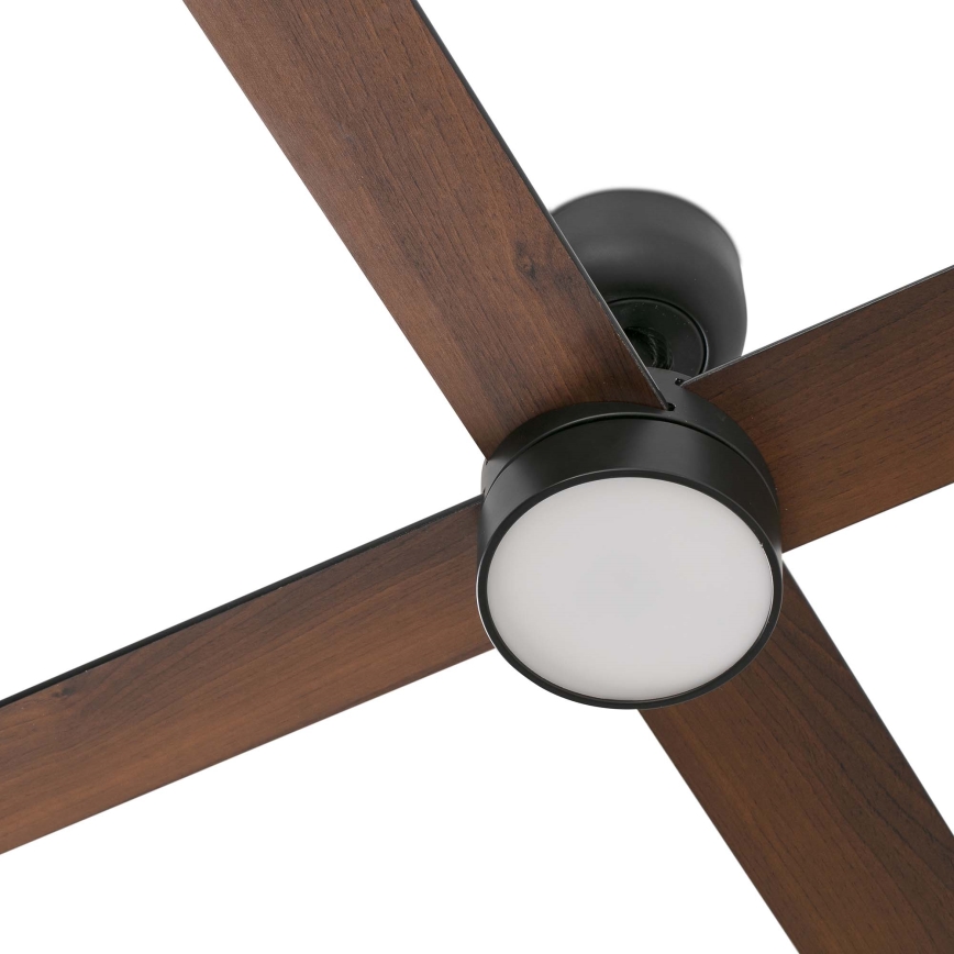FARO 34356WT-1TW - LED Prigušivi plafonski ventilator RUDDER L LED/18W/230V 2700/4350/6000K braon/crno pr. 132 cm Wi-Fi Tuya + Daljinski upravljač