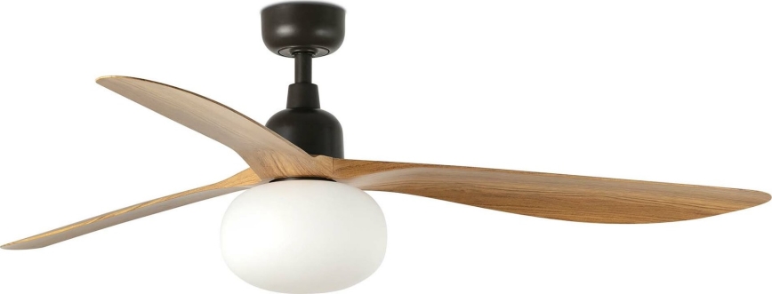 FARO 34360WT-11L - Plafonski ventilator OUTWOOD L 1xE27/15W/230V braon/crno pr. 150 cm Wi-Fi Tuya IP44 + Daljinski upravljač