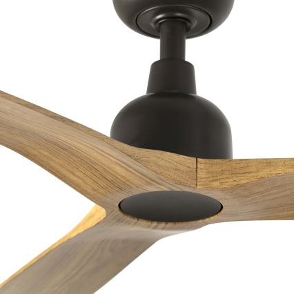 FARO 34360WT - Plafonski ventilator OUTWOOD L braon/crno pr. 150 cm Wi-Fi Tuya IP44 + Daljinski upravljač