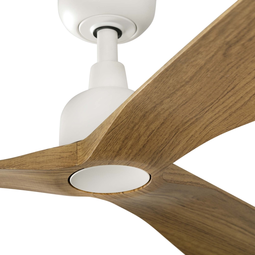 FARO 34361 - Plafonski ventilator OUTWOOD L braon/bela pr. 150 cm IP44 + Daljinski upravljač