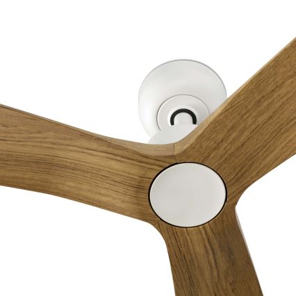 FARO 34361 - Plafonski ventilator OUTWOOD L braon/bela pr. 150 cm IP44 + Daljinski upravljač