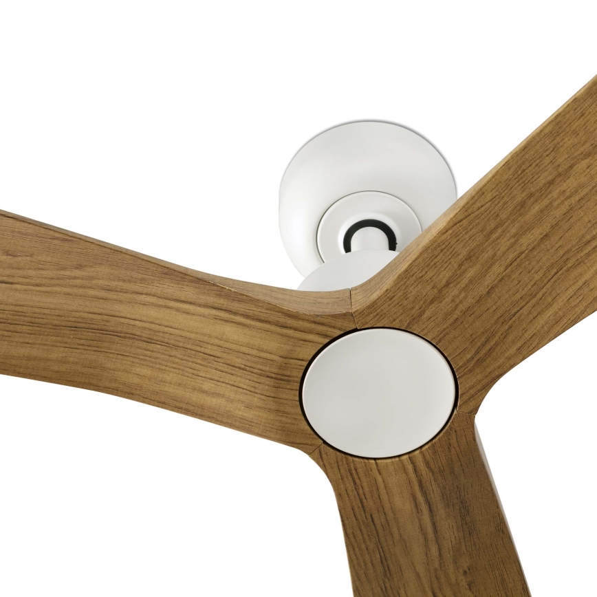 FARO 34361 - Plafonski ventilator OUTWOOD L braon/bela pr. 150 cm IP44 + Daljinski upravljač