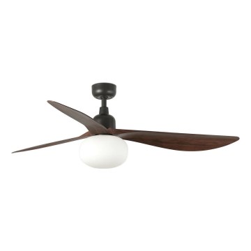 FARO 34362WT-11L - Plafonski ventilator OUTWOOD L 1xE27/15W/230V braon/crna prečnika 150 cm Wi-Fi Tuya IP44 + daljinski upravljač