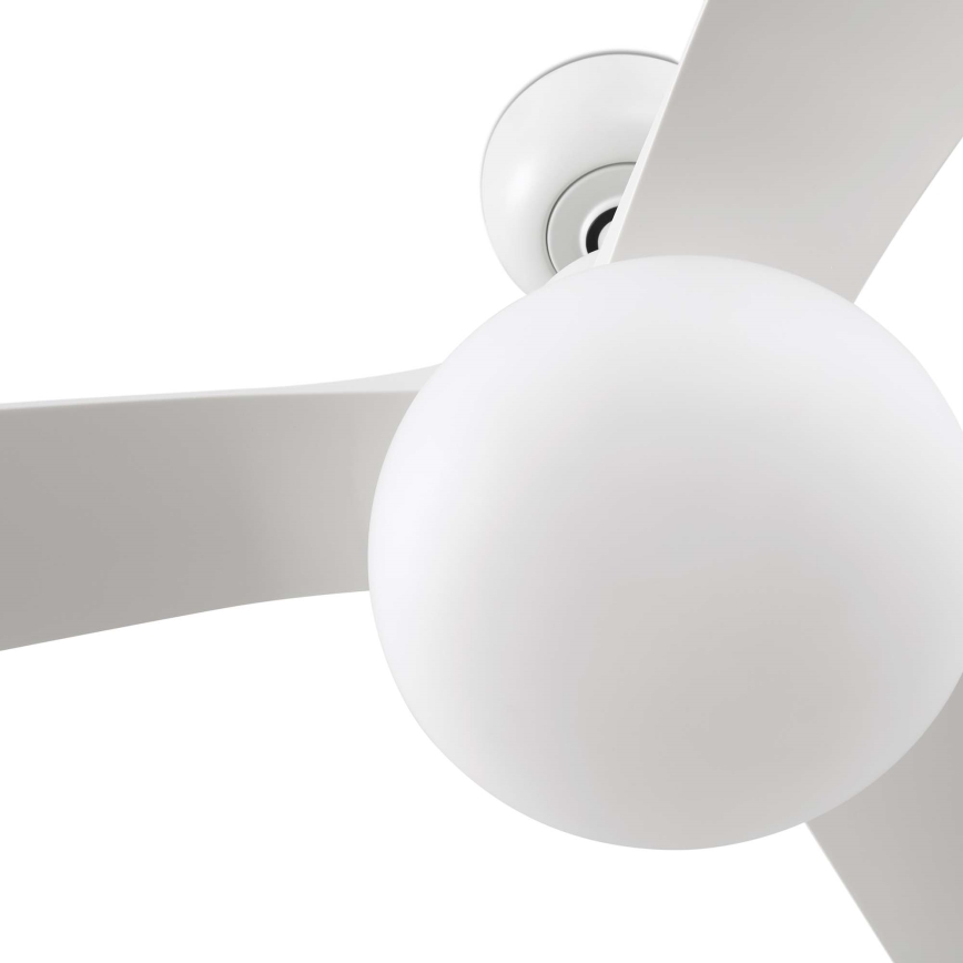 FARO 34363WT-11L - Plafonski ventilator OUTWOOD L 1xE27/15W/230V bela pr. 150 cm Wi-Fi Tuya IP44 + Daljinski upravljač