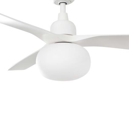 FARO 34363WT-11L - Plafonski ventilator OUTWOOD L 1xE27/15W/230V bela pr. 150 cm Wi-Fi Tuya IP44 + Daljinski upravljač