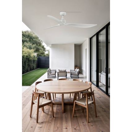 FARO 34363WT - Plafonski ventilator OUTWOOD L, beli, prečnik 150 cm, Wi-Fi Tuya, IP44 + daljinski upravljač