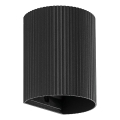 FARO 40527 - Zidno svetlo SOLE 1xGU10/8W/230V crno rebrasto okruglo