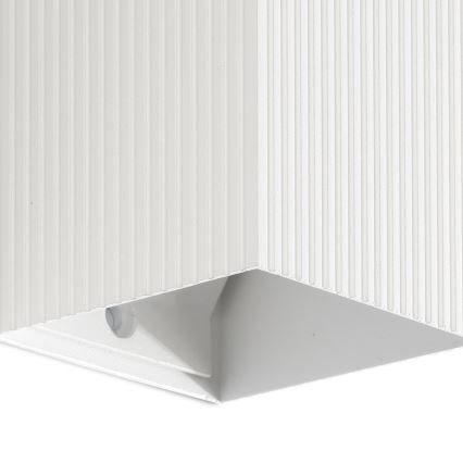 FARO 40534 - Zidno svetlo SOLE 1xGU10/8W/230V, belo, rebrasto, četvrtasto