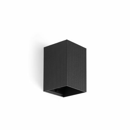 FARO 40535 - Zidno svetlo SOLE 1xGU10/8W/230V, crno, rebrasto, uglasto