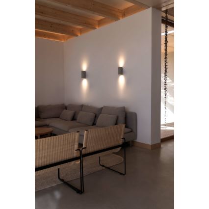 FARO 40540 - Zidna lampa SOLE 2xGU10/8W/230V sivo okrugli