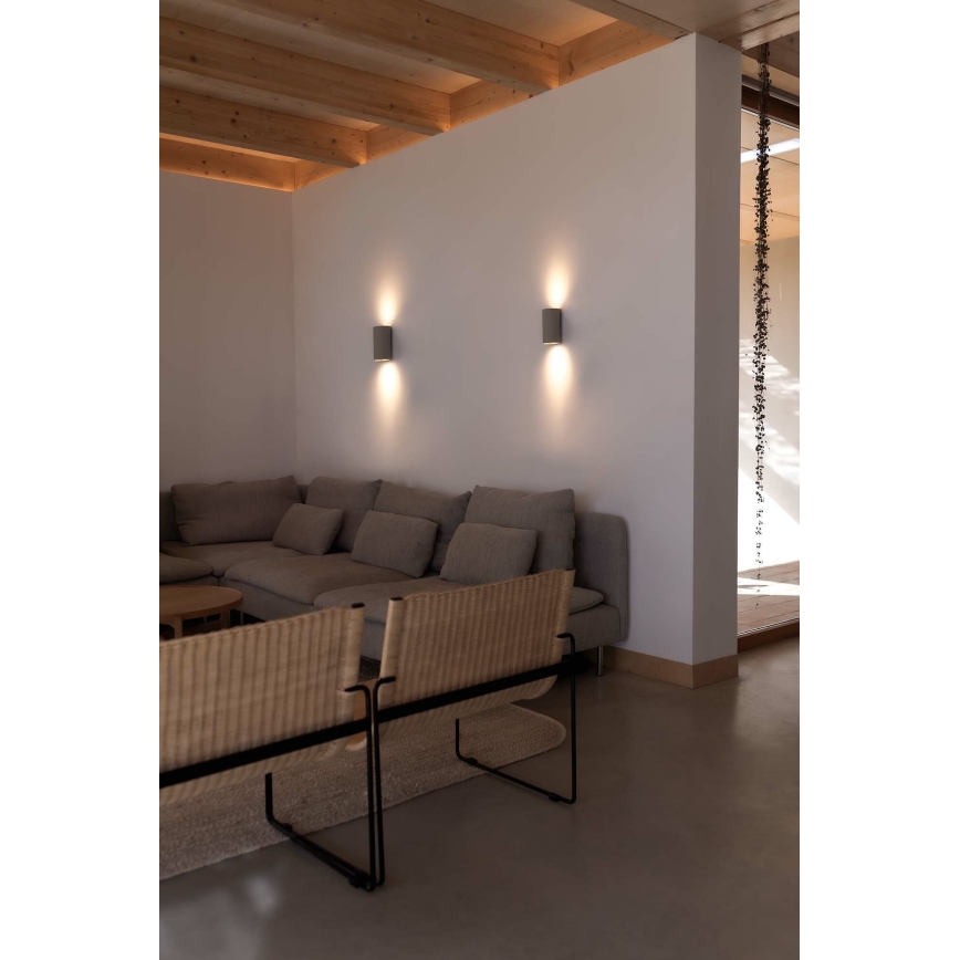 FARO 40540 - Zidna lampa SOLE 2xGU10/8W/230V sivo okrugli