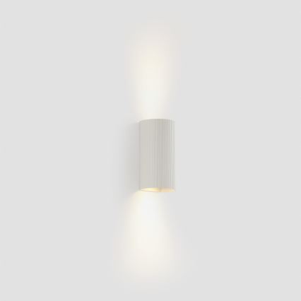 FARO 40542 - Zidna lampa SOLE 2xGU10/8W/230V bela izbrazdana okrugli