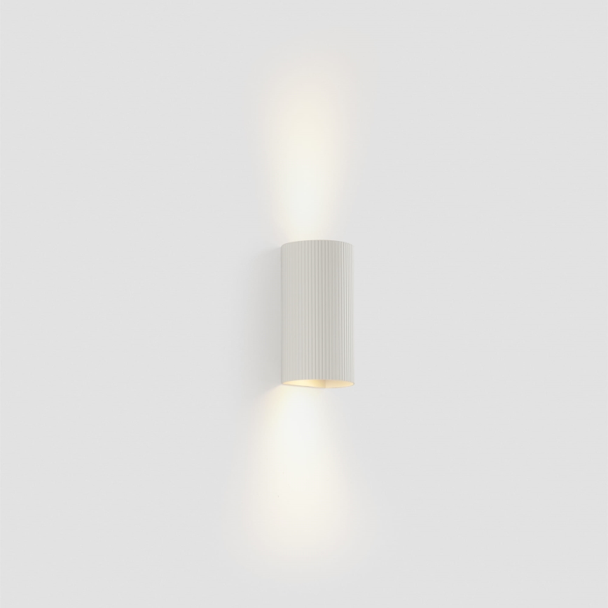 FARO 40542 - Zidna lampa SOLE 2xGU10/8W/230V bela izbrazdana okrugli