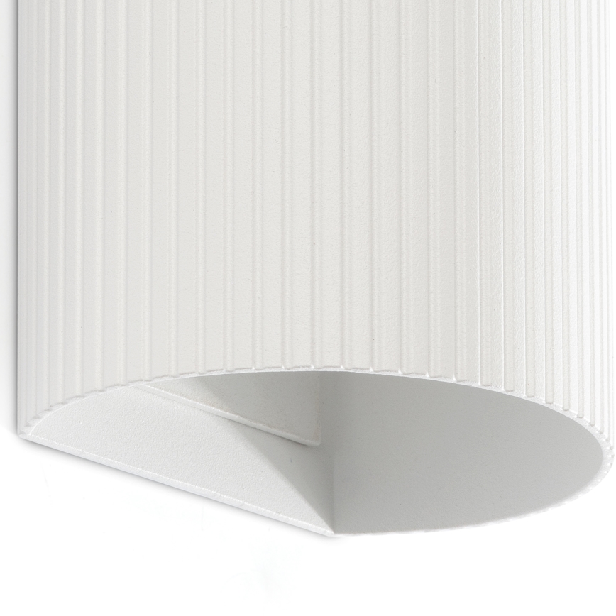 FARO 40542 - Zidna lampa SOLE 2xGU10/8W/230V bela izbrazdana okrugli