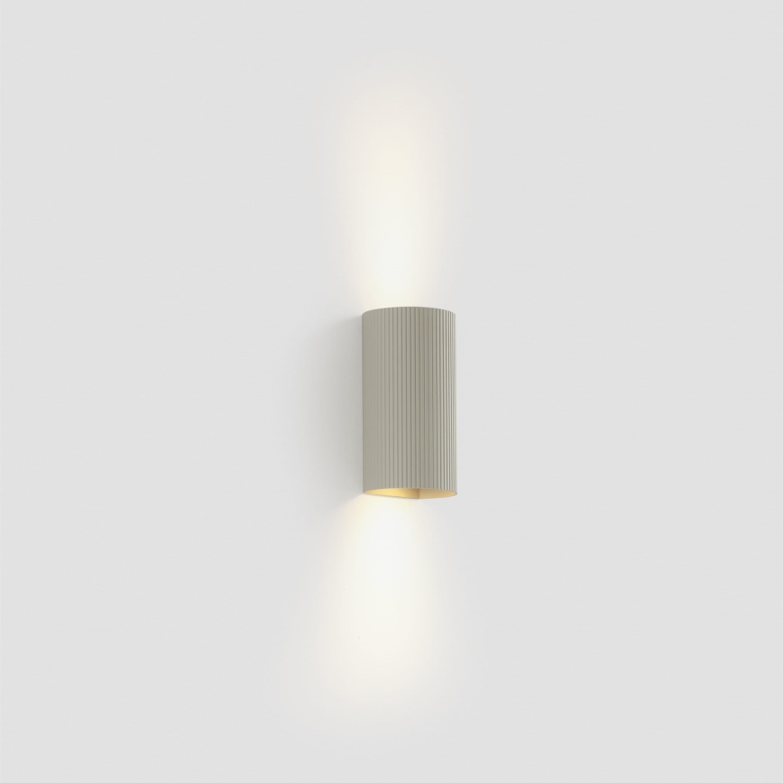 FARO 40544 - Zidno svetilo SOLE 2xGU10/8W/230V sivo rebrasto okruglo