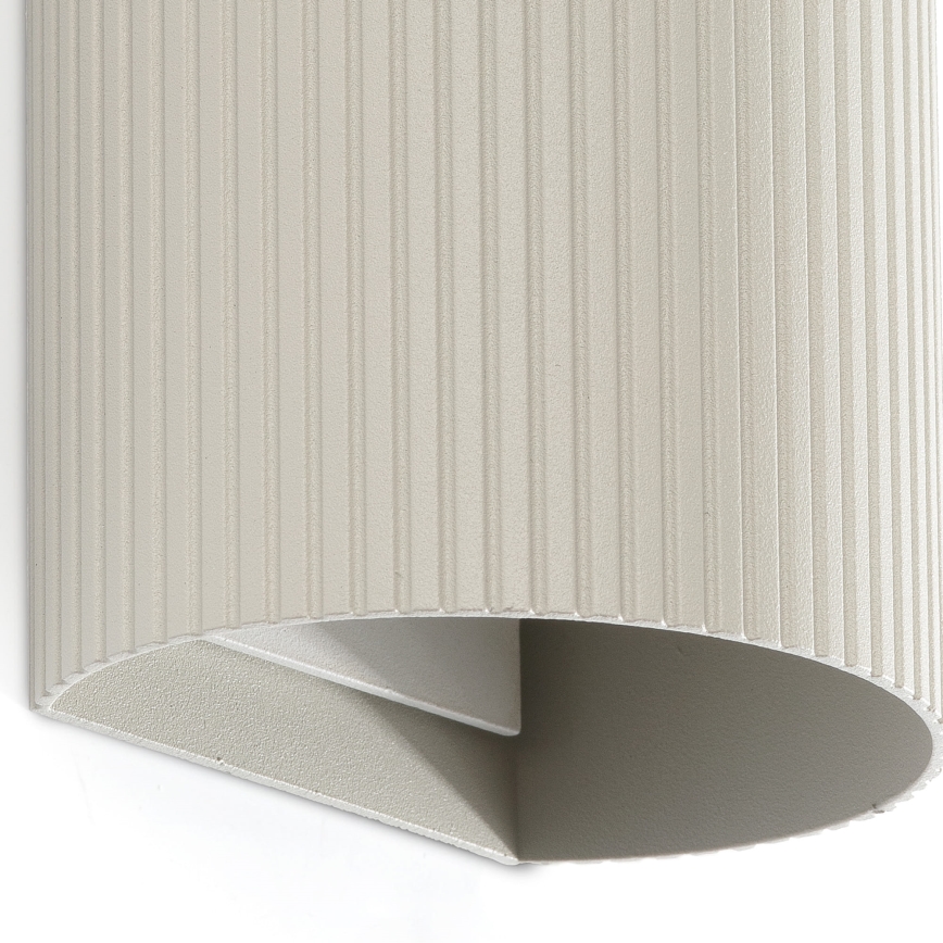 FARO 40544 - Zidno svetilo SOLE 2xGU10/8W/230V sivo rebrasto okruglo