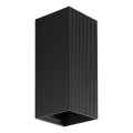 FARO 40566 - Zidna svetiljka SOLE 2xGU10/8W/230V, crna, rebrasta, uglasta