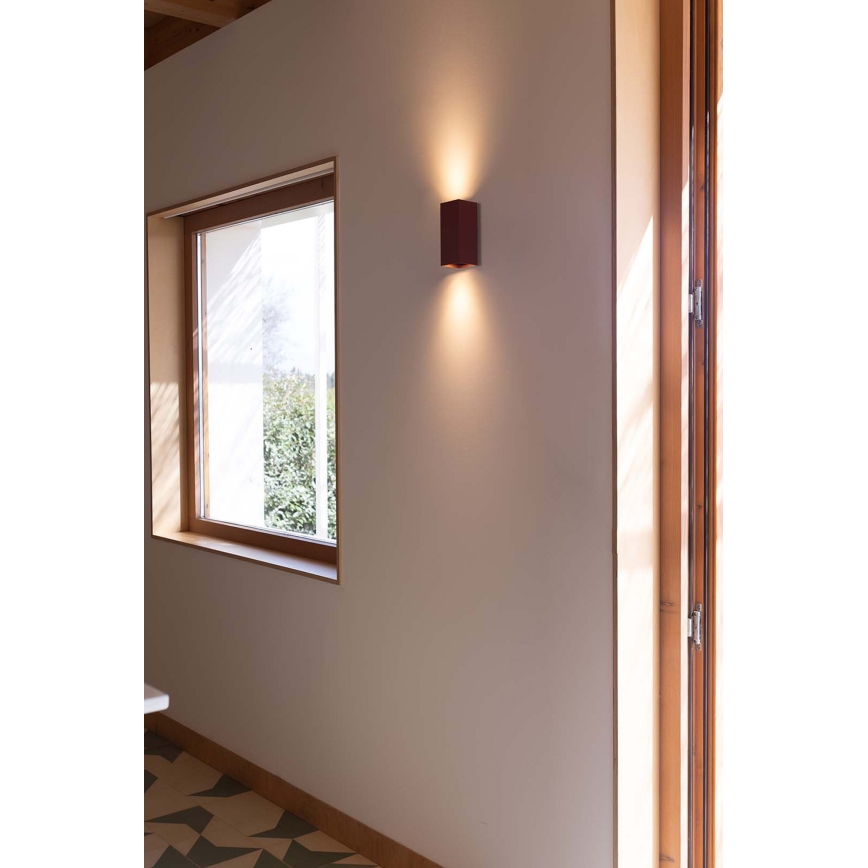 FARO 40568 - Zidna lampa SOLE 2xGU10/8W/230V cigla izbrazdana uglast