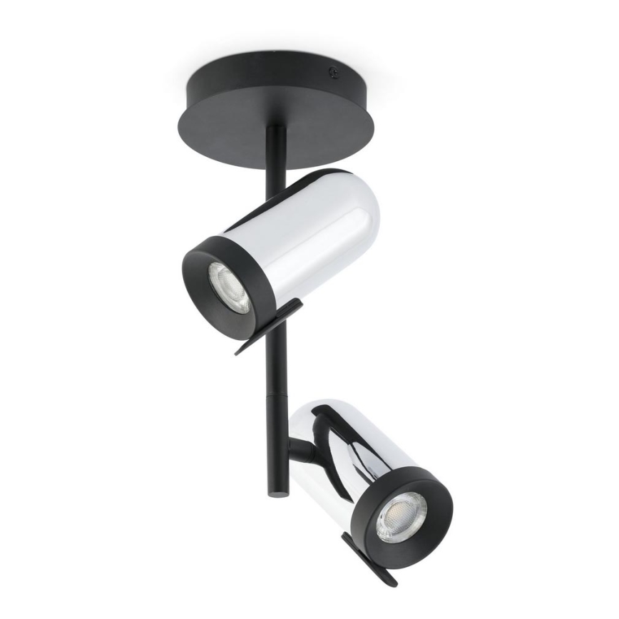 Faro 43534 - Reflektorska lampa ORLEANS 2xGU10/8W/230V srebrno/crno