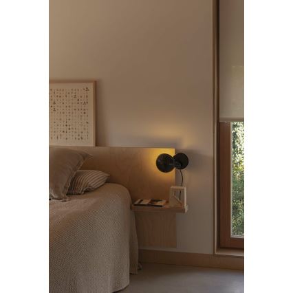 FARO 56100 - Stona lampa sa štipaljkom 2u1 BELA 1xE27/15W/230V crno