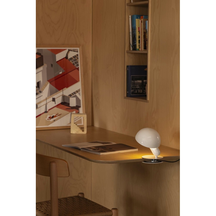 FARO 56101 - Stona lampa sa štipaljkom 2u1 BELA 1xE27/15W/230V bela