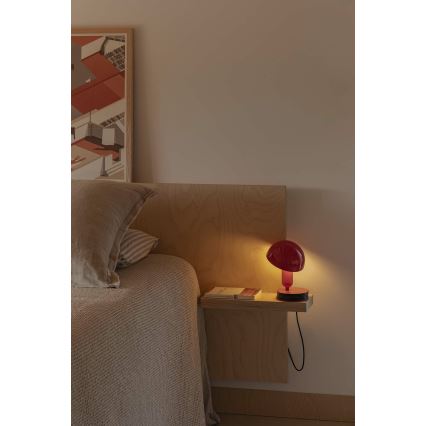 FARO 56103 - Stona lampa sa štipaljkom 2u1 BELA 1xE27/15W/230V crveno