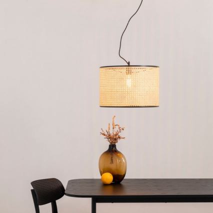 FARO 64314-48 - Luster na sajli MAMBO 1xE27/15W/230V ratan/crno