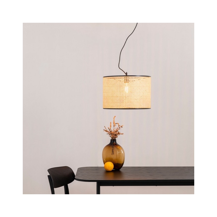 FARO 64314-48 - Luster na sajli MAMBO 1xE27/15W/230V ratan/crno