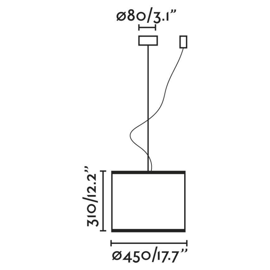 FARO 64314-49 - Luster na sajli MAMBO 1xE27/15W/230V pr. 45 cm ratan/crno